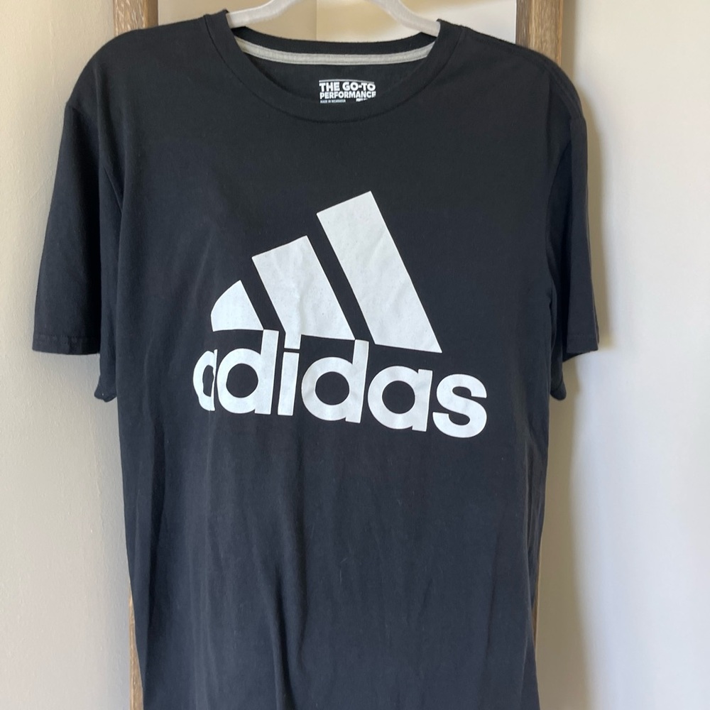 Adidas Mens Logo Performance Tee Shirt Large